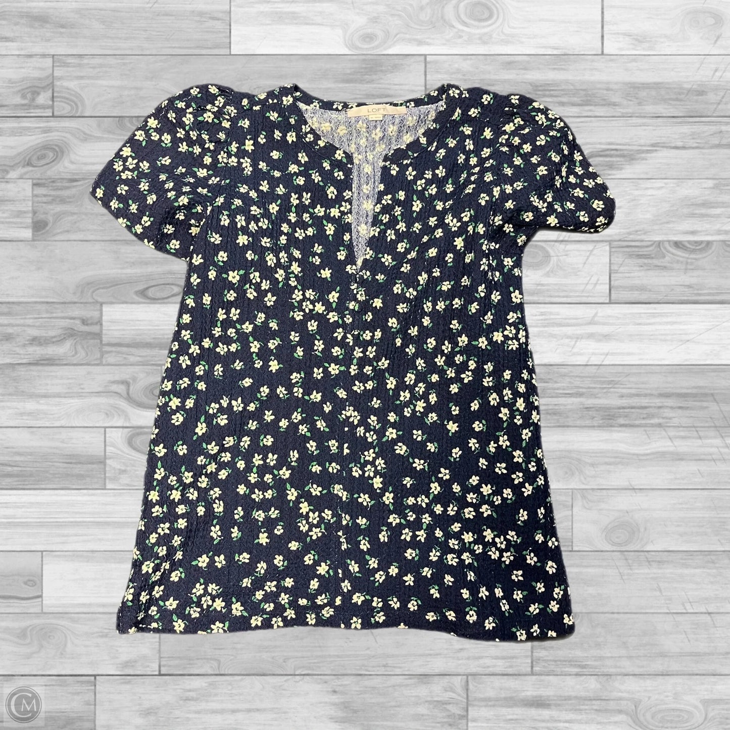 Top Short Sleeve By Loft In Floral Print, Size: Xs