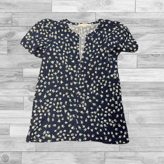Top Short Sleeve By Loft In Floral Print, Size: Xs