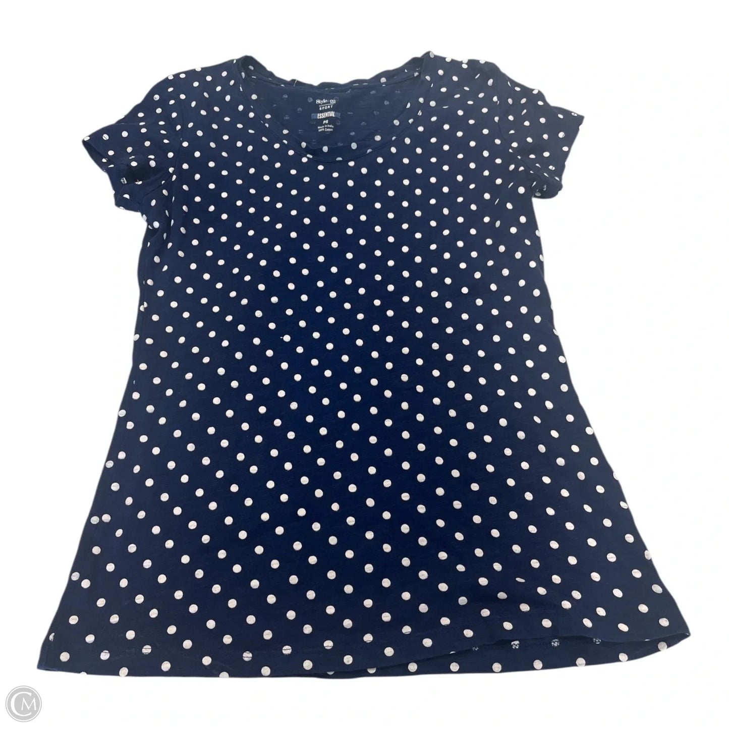 Top Short Sleeve Basic By Style And Co Collection Women In Polkadot Pattern, Size: Sp