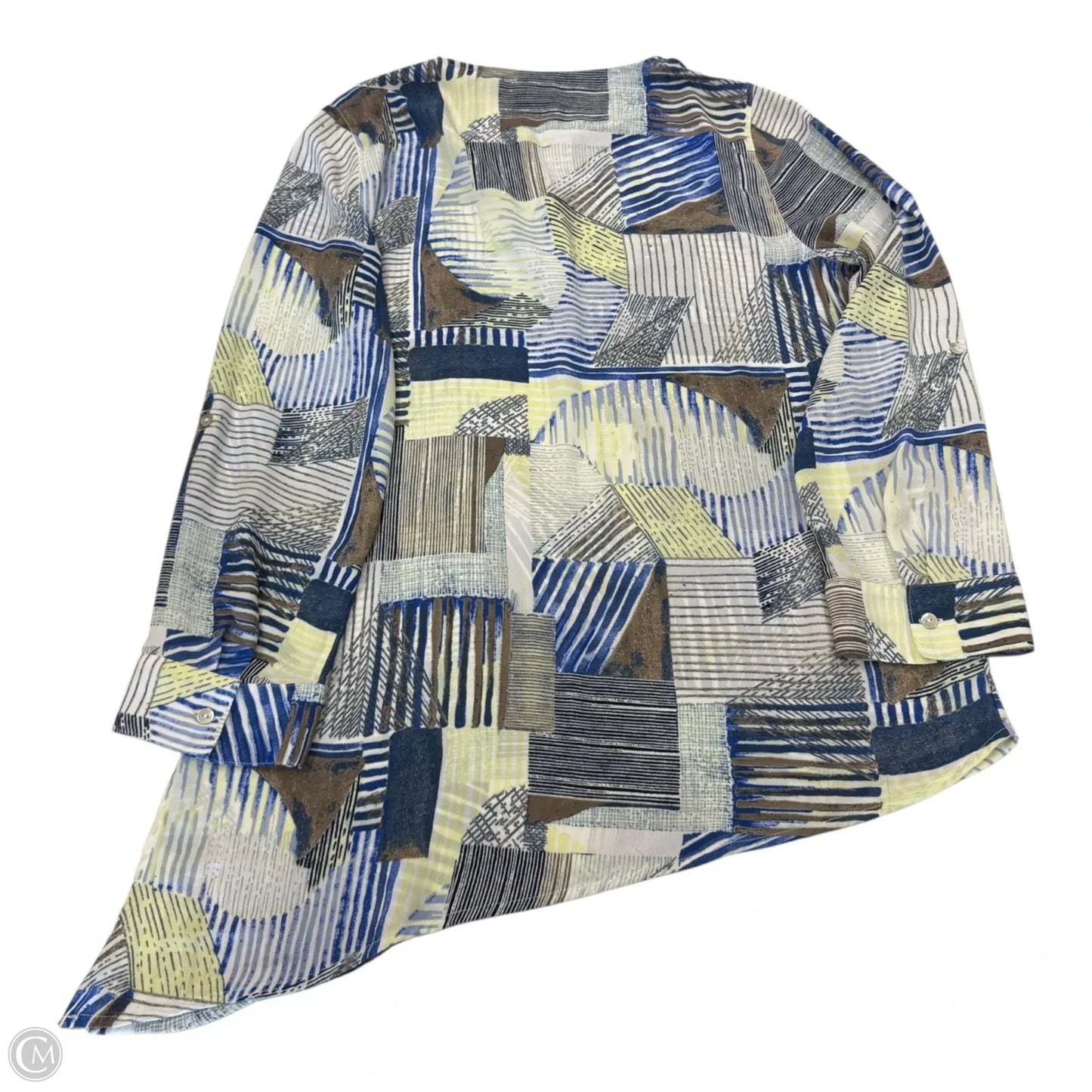 Top Long Sleeve By Chicos In Blue & Green, Size: M