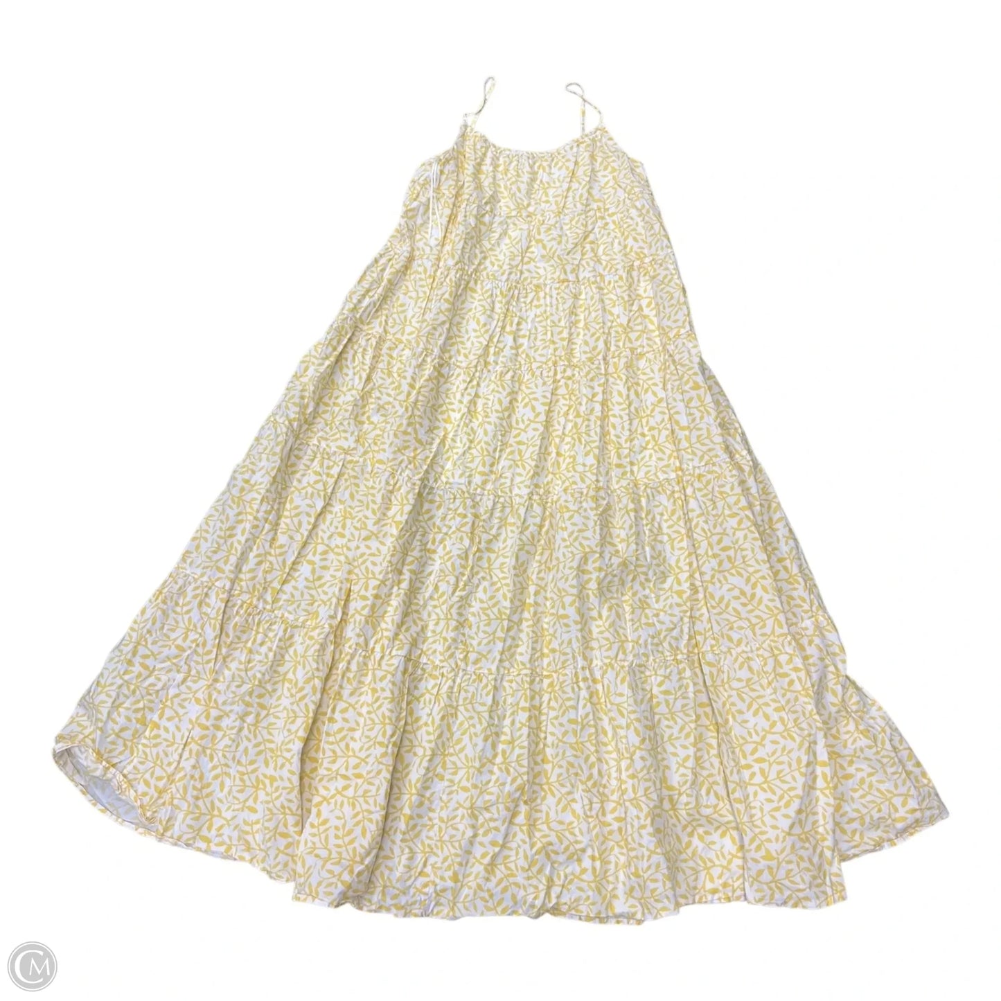 Dress Casual Maxi By Aakaa In White & Yellow, Size: S