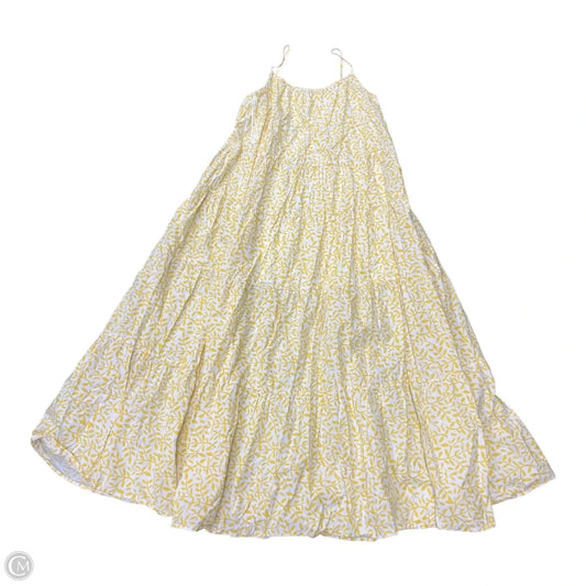 Dress Casual Maxi By Aakaa In White & Yellow, Size: S
