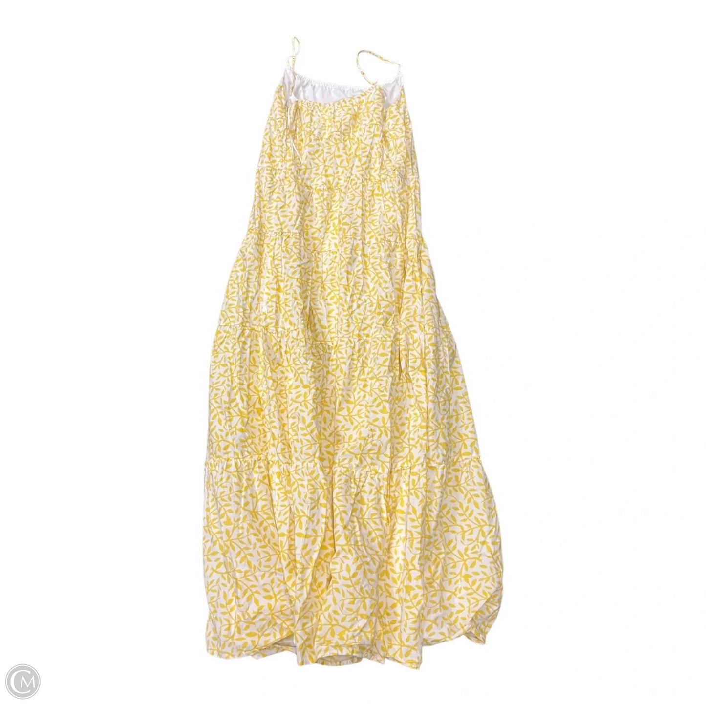 Dress Casual Maxi By Aakaa In White & Yellow, Size: S