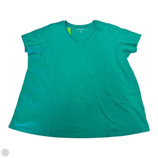 Top Short Sleeve Basic By Woman Within In Aqua, Size: 1x