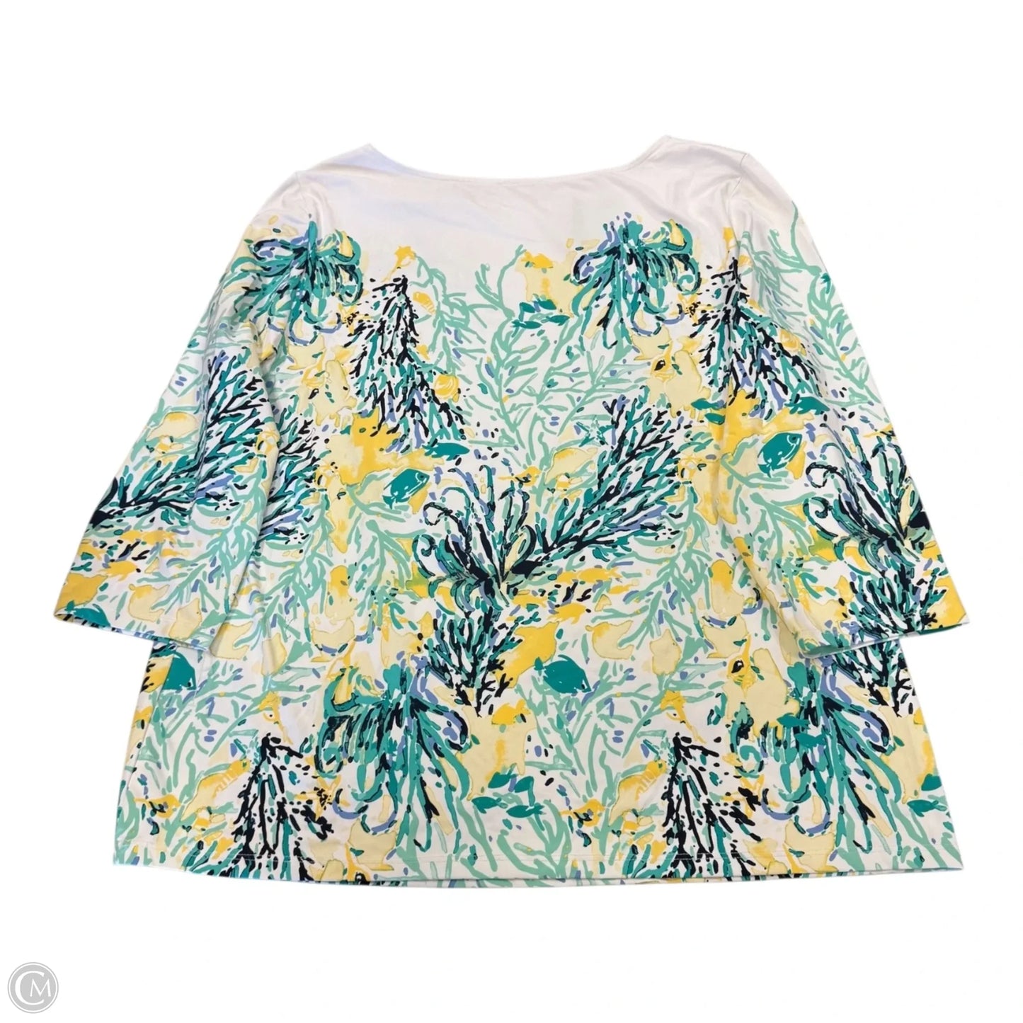Top 3/4 Sleeve By Charter Club In Multi-colored, Size: Xxl