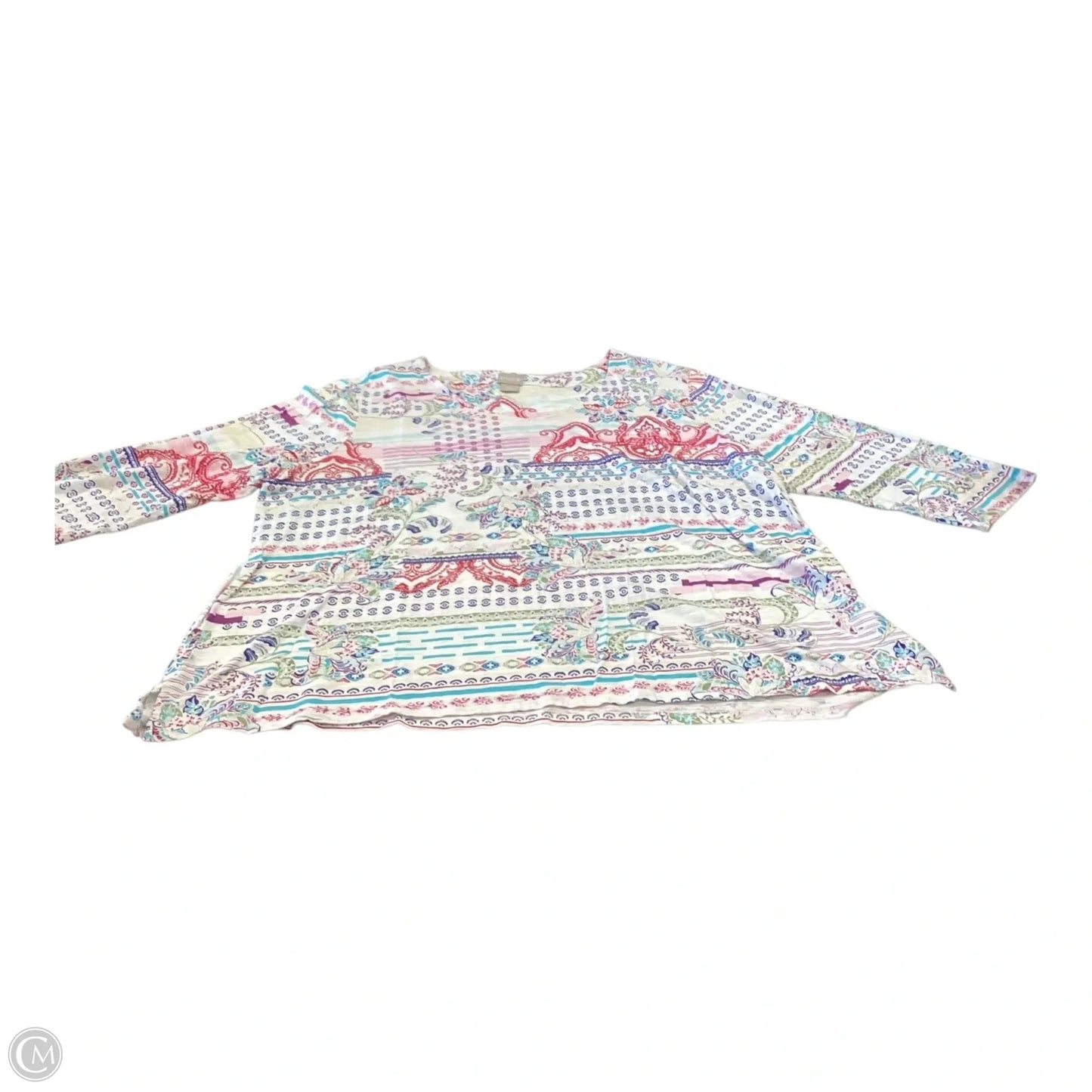 Top 3/4 Sleeve By Chicos In Multi-colored, Size: 2x