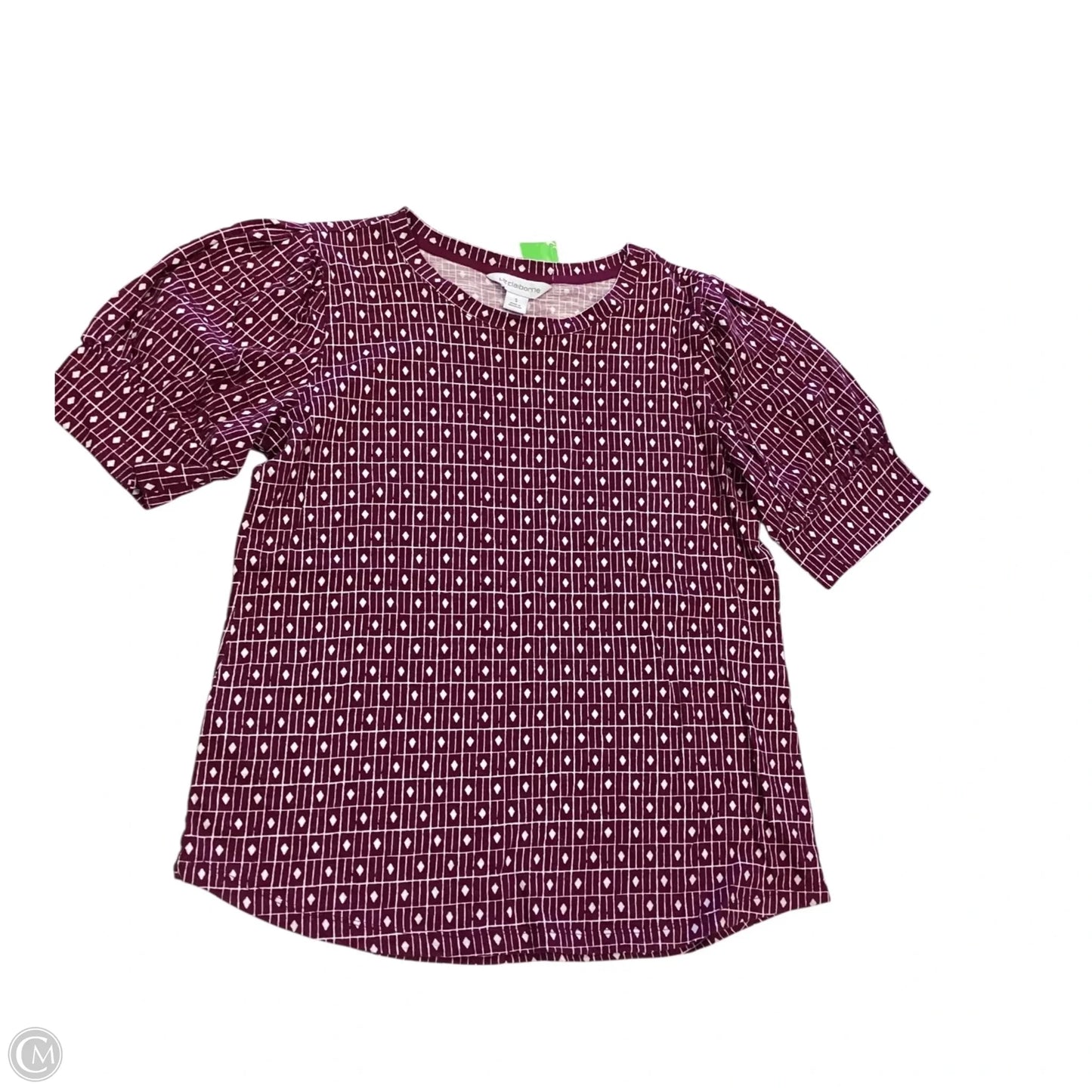Top Short Sleeve By Liz Claiborne In Purple, Size: S