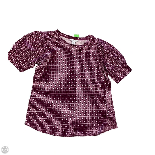 Top Short Sleeve By Liz Claiborne In Purple, Size: S