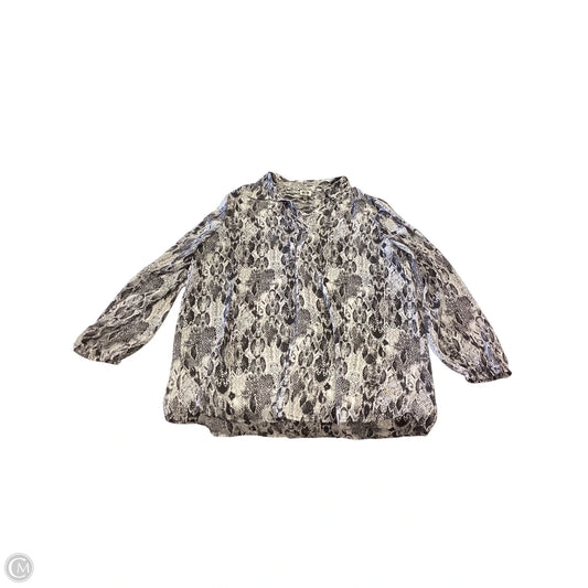 Top Long Sleeve By Anne Klein In Snakeskin Print, Size: L