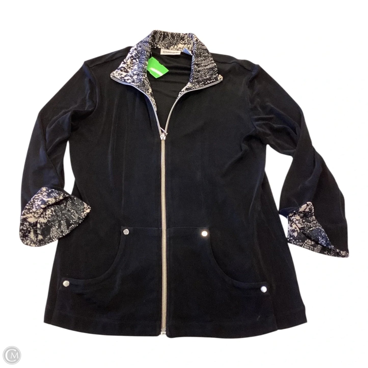 Jacket Shirt By Chicos In Black, Size: S