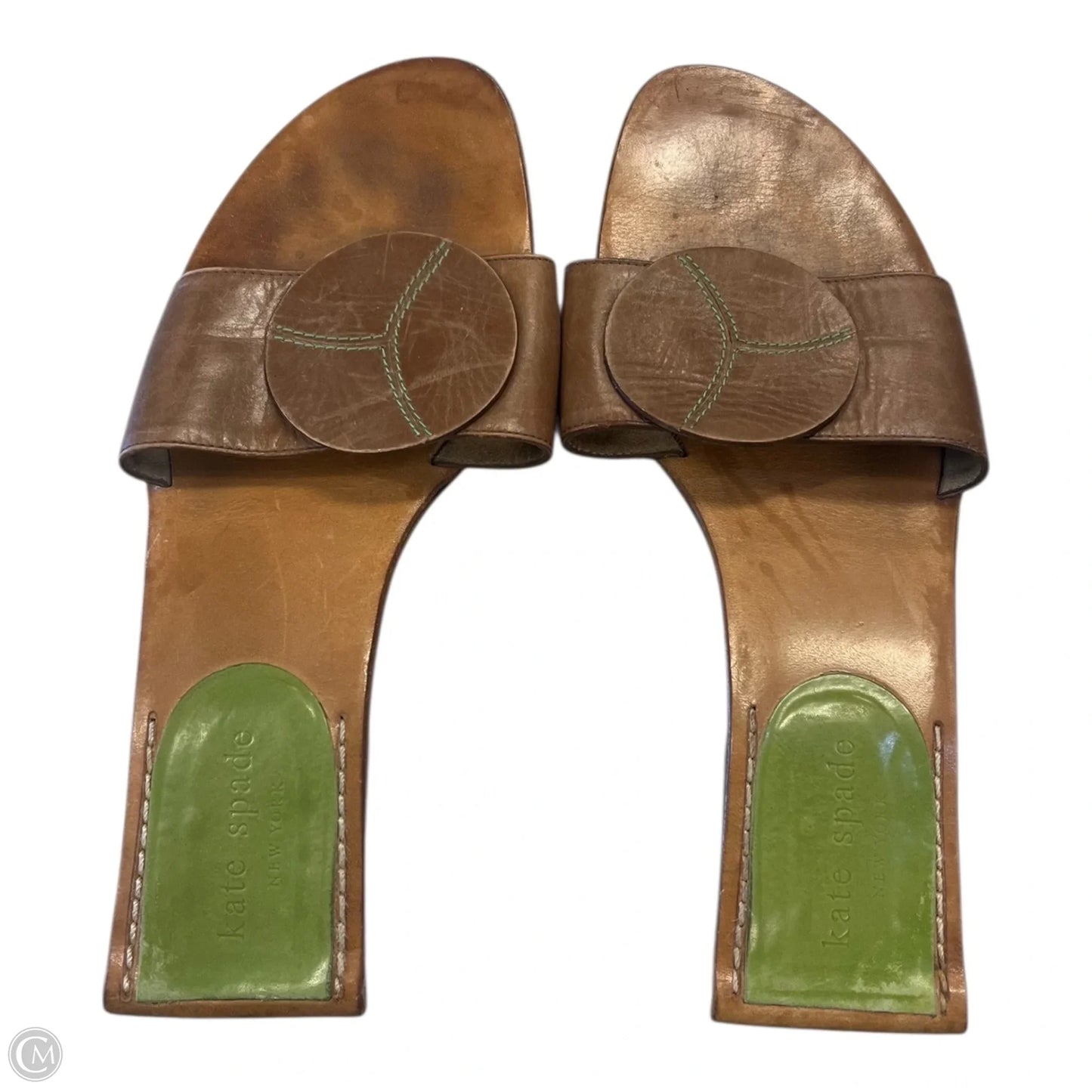 Sandals Designer By Kate Spade In Brown & Green, Size: 6.5