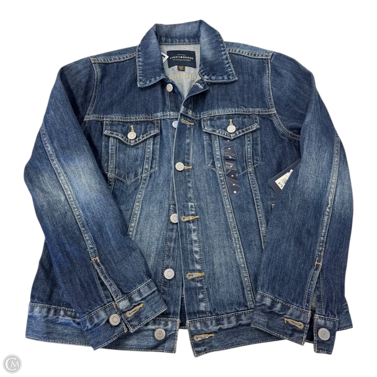 Jacket Denim By Lucky Brand In Blue, Size: M