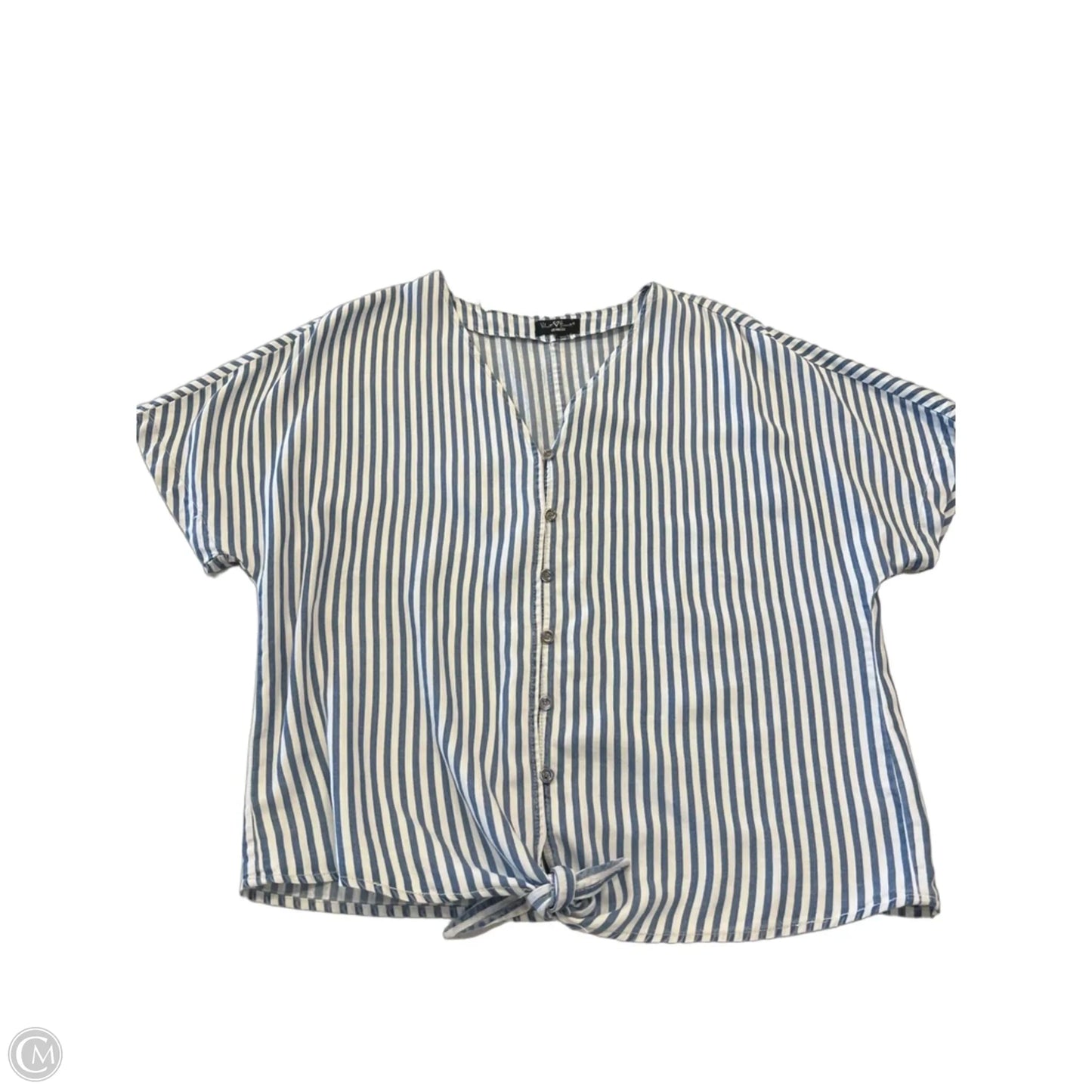 Top Short Sleeve By Velvet Heart In Striped Pattern, Size: L