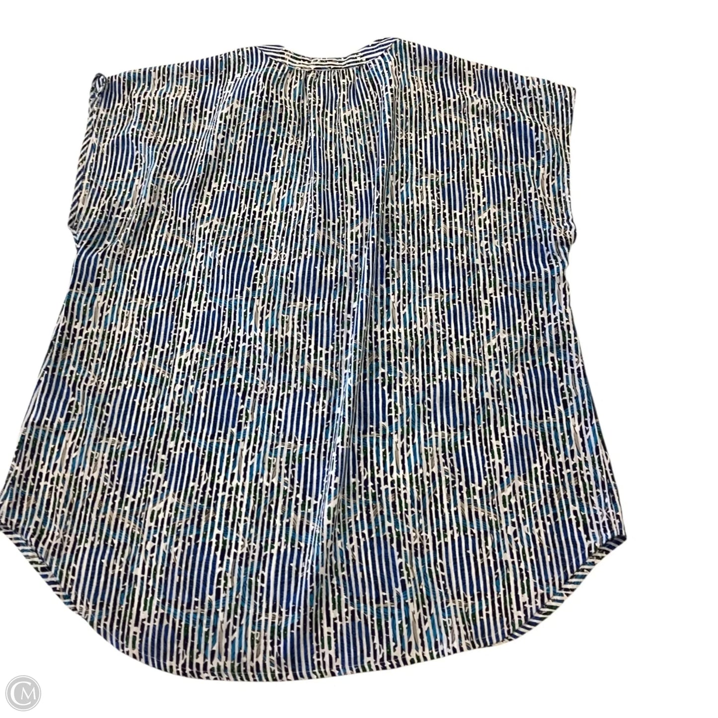 Blouse Short Sleeve By Liz Claiborne In Blue, Size: L