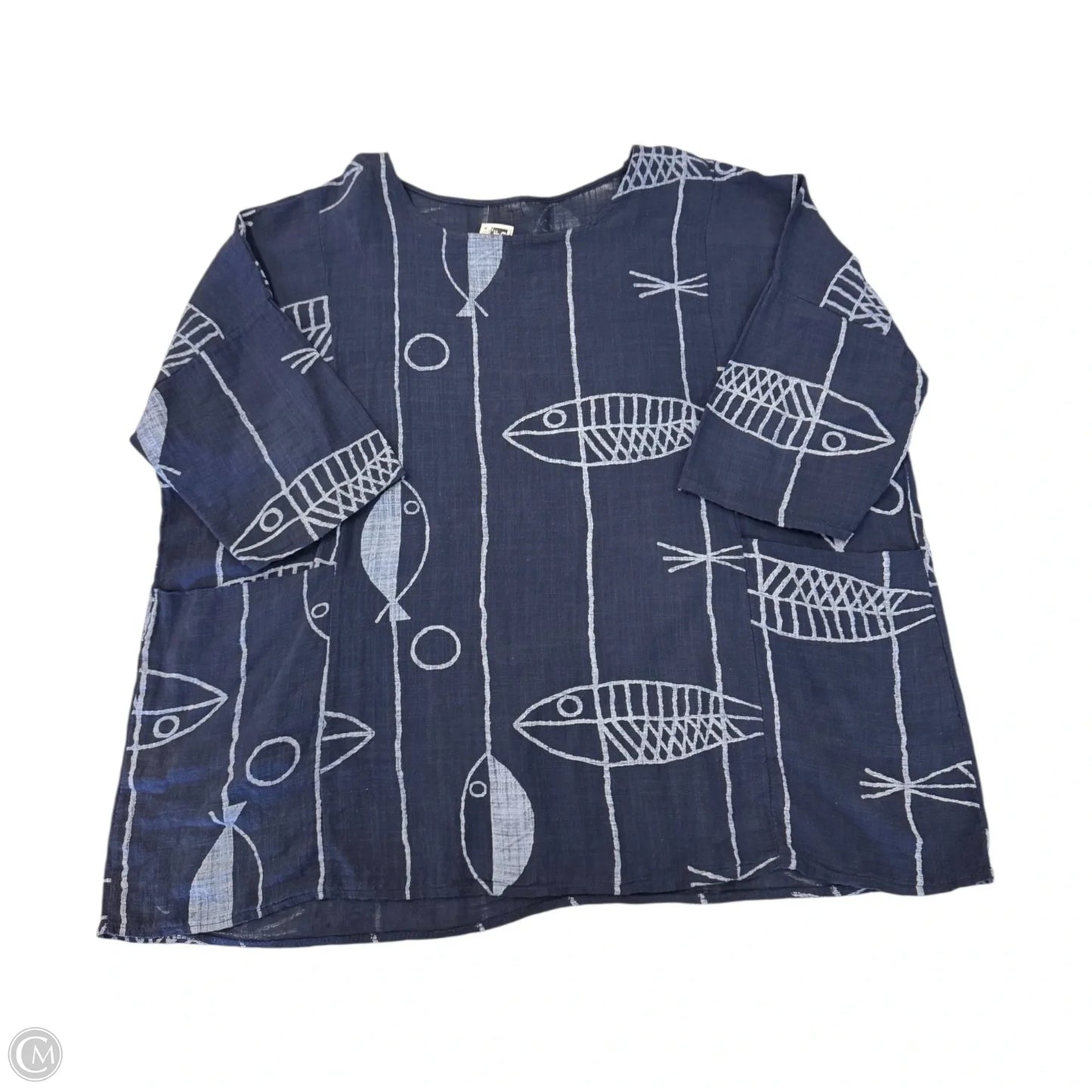 Top Long Sleeve By Clothes Mentor In Blue, Size: Xxl