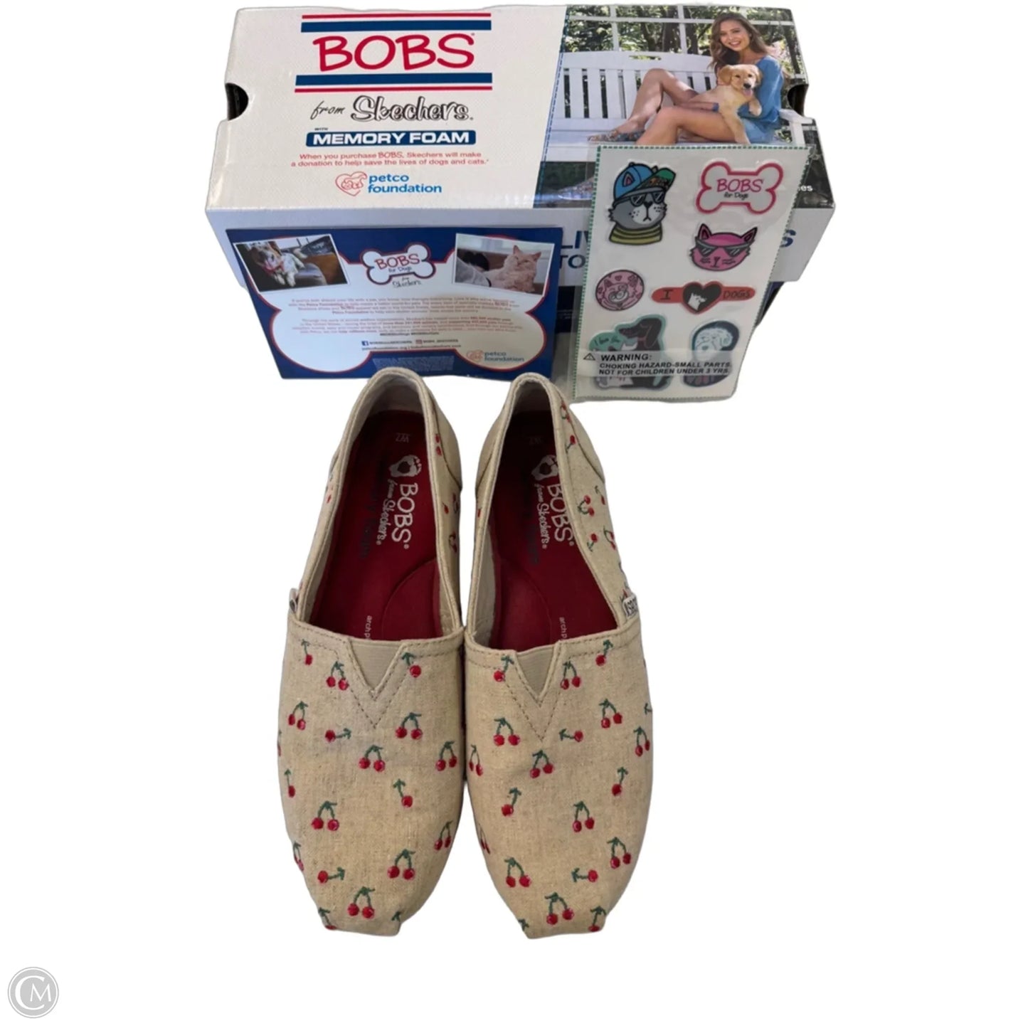 Shoes Flats By Bobs In Red & Tan, Size: 7