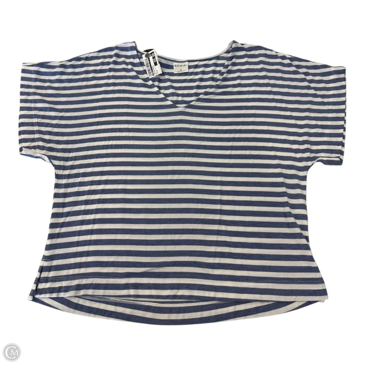 Top Short Sleeve Basic By Soma In Striped Pattern, Size: S