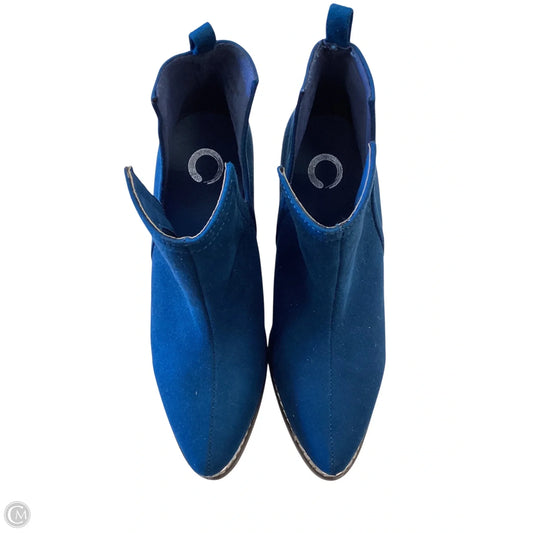 Boots Ankle Heels By Clothes Mentor In Blue, Size: 7.5