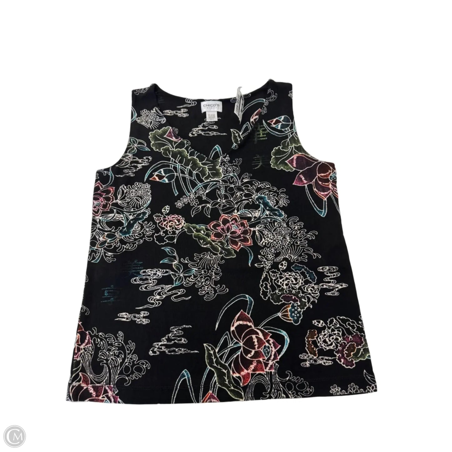 Tank Top By Chicos In Black & Cream, Size: L