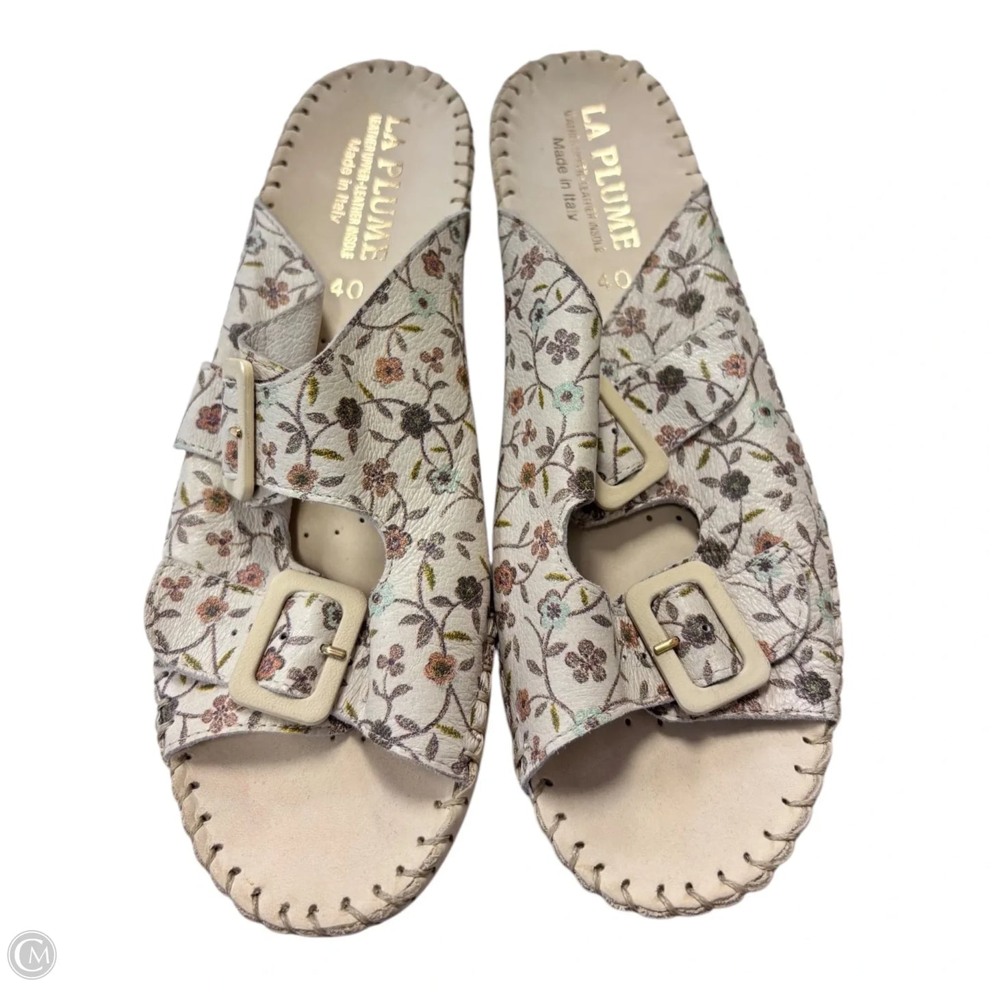 Sandals Flats By Clothes Mentor In Floral Print, Size: 9.5