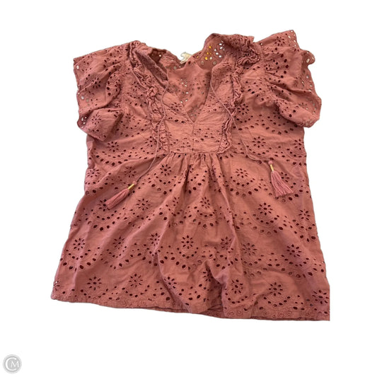 Top Short Sleeve By Nicole Miller In Mauve, Size: S