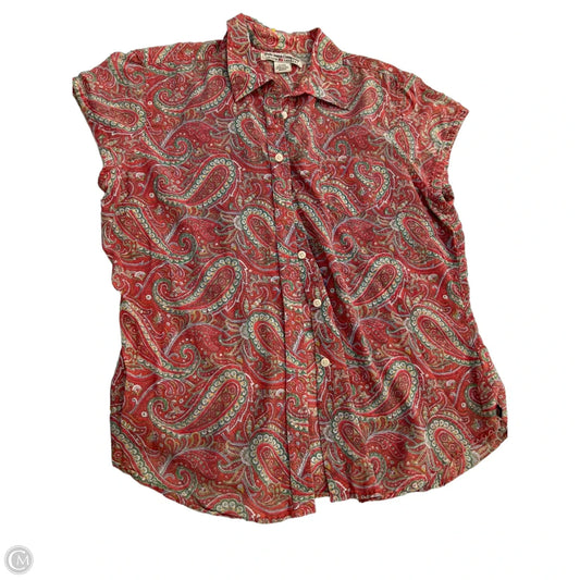 Top Short Sleeve By Polo Ralph Lauren In Green & Pink, Size: Xl