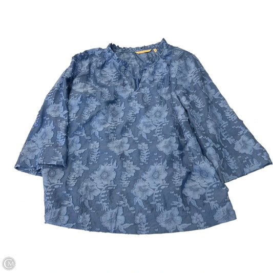 Top 3/4 Sleeve By Soft Surroundings In Blue, Size: 1x