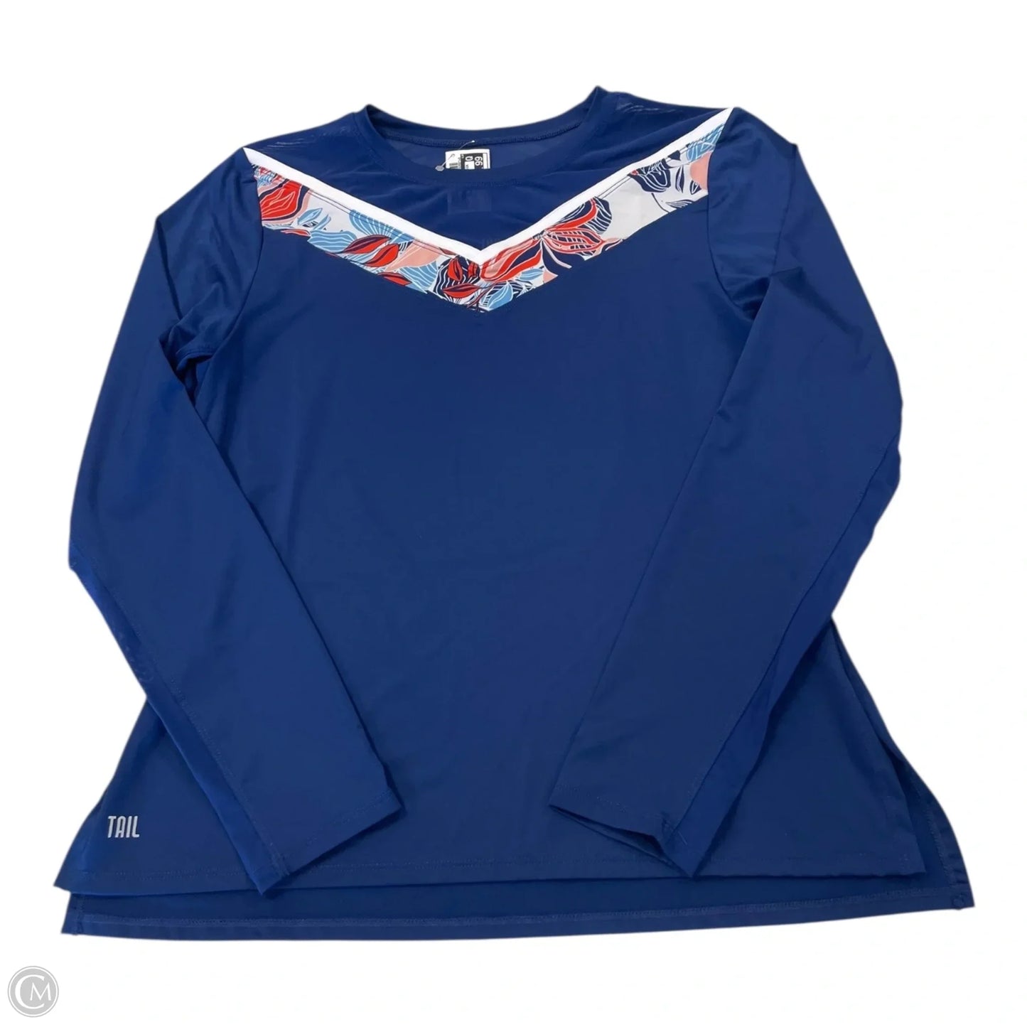 Athletic Top Long Sleeve Crewneck By Tail In Blue & Orange, Size: M
