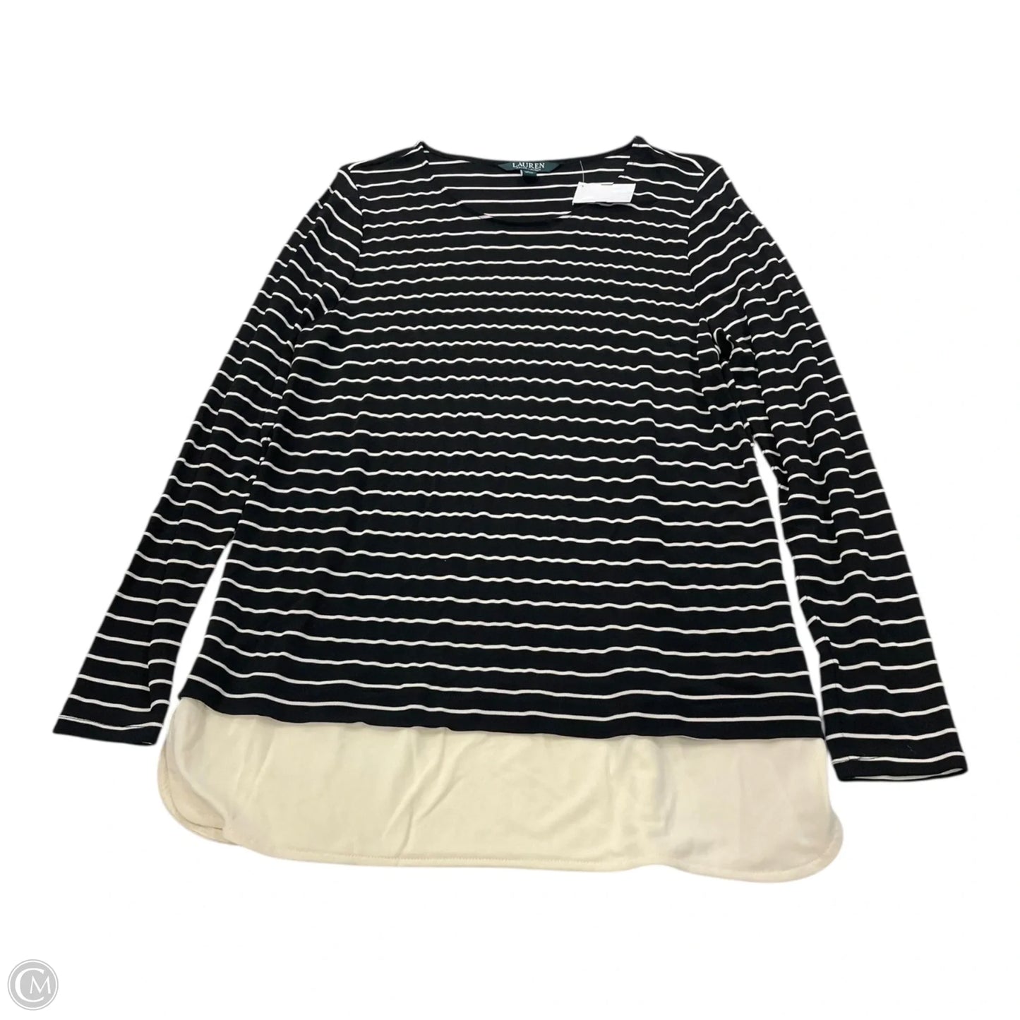 Top Long Sleeve By Lauren By Ralph Lauren In Striped Pattern, Size: L