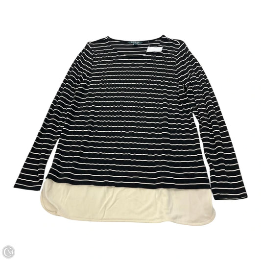 Top Long Sleeve By Lauren By Ralph Lauren In Striped Pattern, Size: L