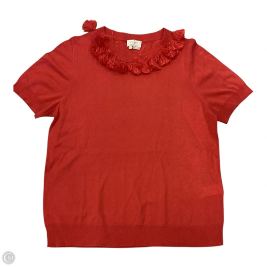 Top Short Sleeve Designer By Kate Spade In Coral, Size: L