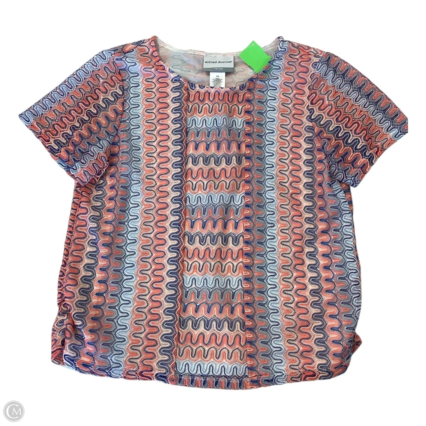 Top Short Sleeve By Alfred Dunner In Blue & Orange, Size: Sp