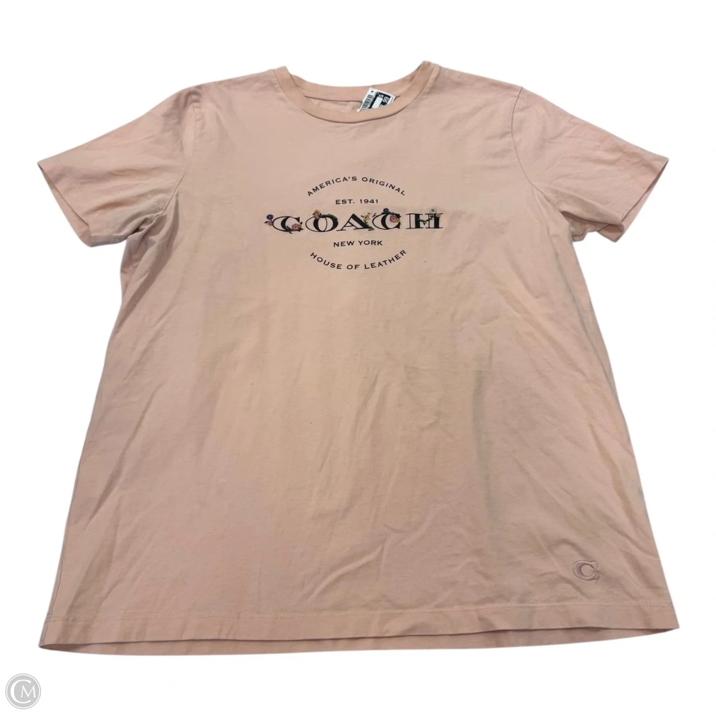 Top Short Sleeve Designer By Coach In Pink, Size: L