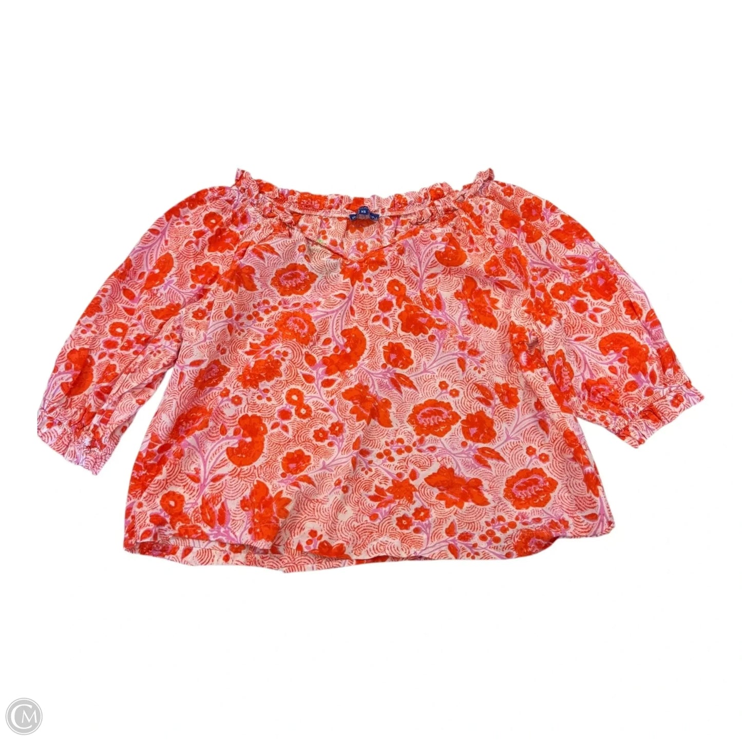 Top Short Sleeve By Clothes Mentor In Orange & Pink, Size: Xs
