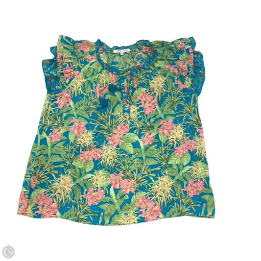 Top Short Sleeve By Rose And Olive In Floral Print, Size: L