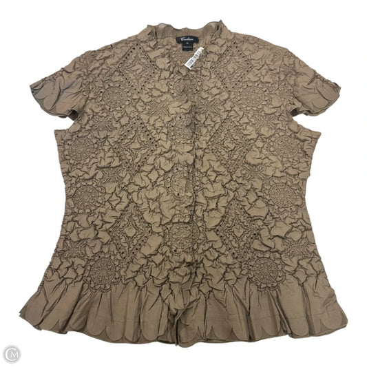 Top Short Sleeve By Clothes Mentor In Brown, Size: Xl