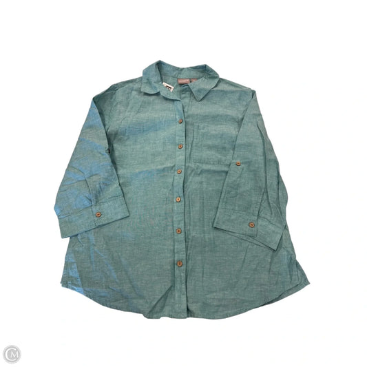 Top 3/4 Sleeve By Chicos In Teal, Size: M