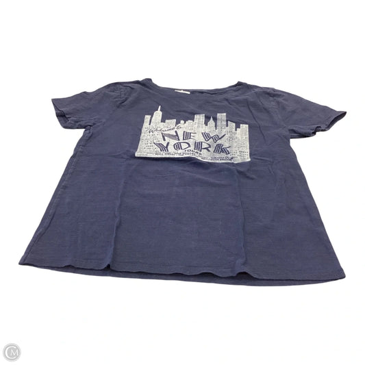 Top Short Sleeve By J. Crew In Blue & White, Size: S