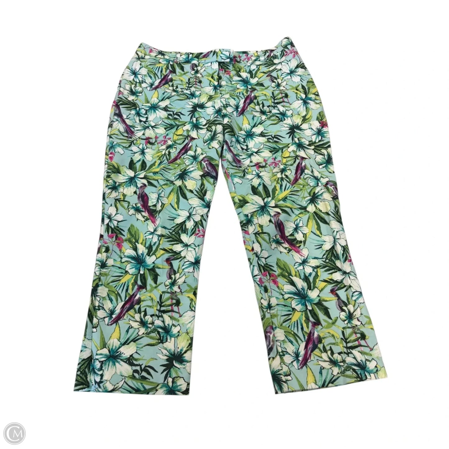 Capris By Chicos In Floral Print, Size: L