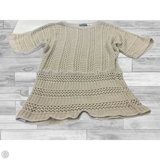 Top Short Sleeve By Joseph A. In Cream, Size: L