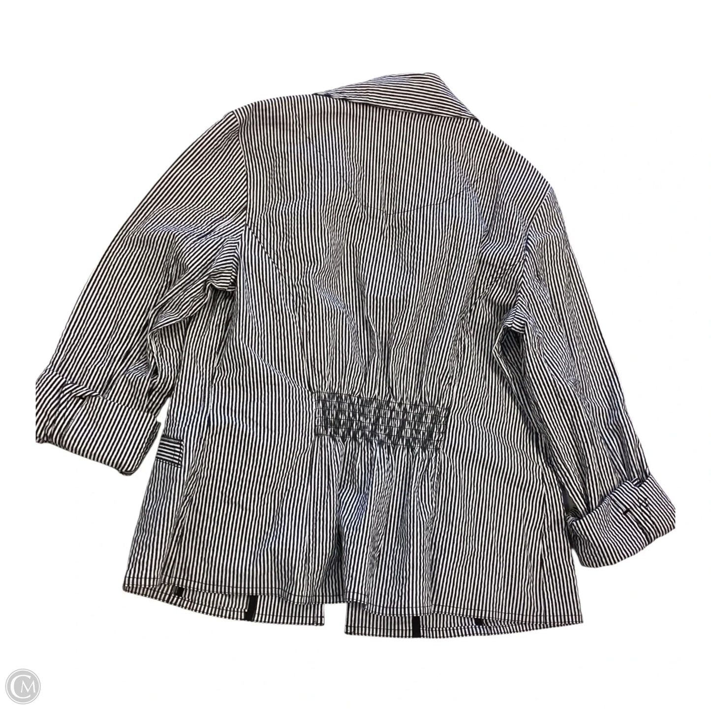 Jacket Shirt By Charter Club In Striped Pattern, Size: M