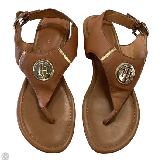 Sandals Flip Flops By Tommy Hilfiger In Brown, Size: 9