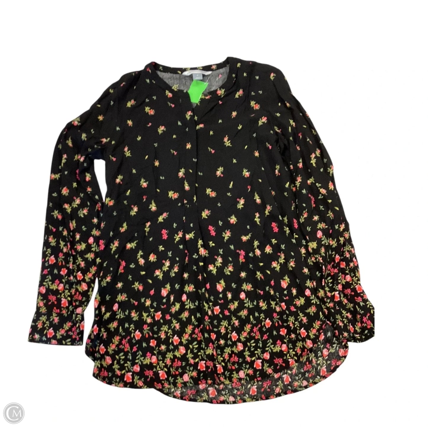 Top Long Sleeve By Old Navy In Black & Pink, Size: M