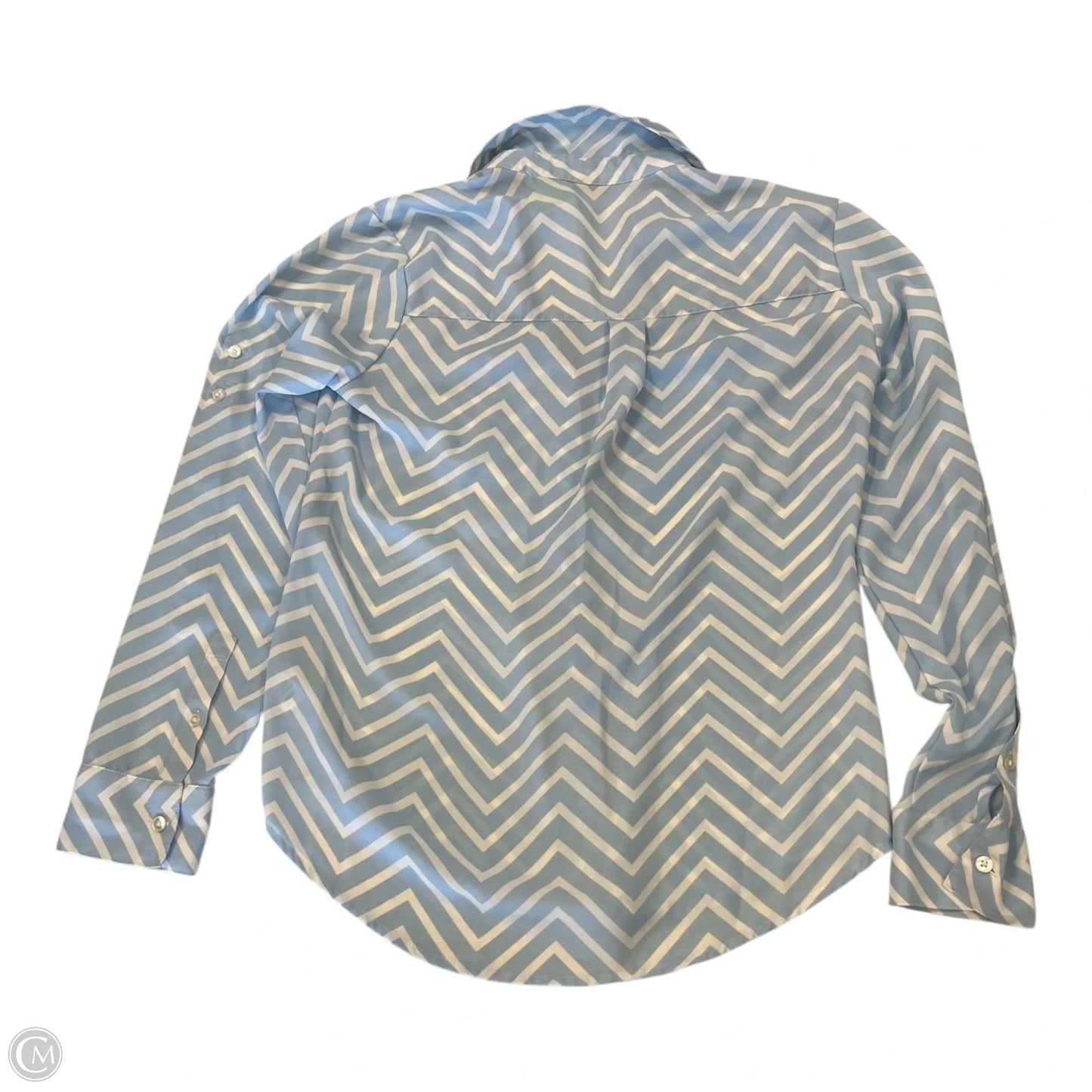 Top Long Sleeve By Express In Blue & White, Size: Xs