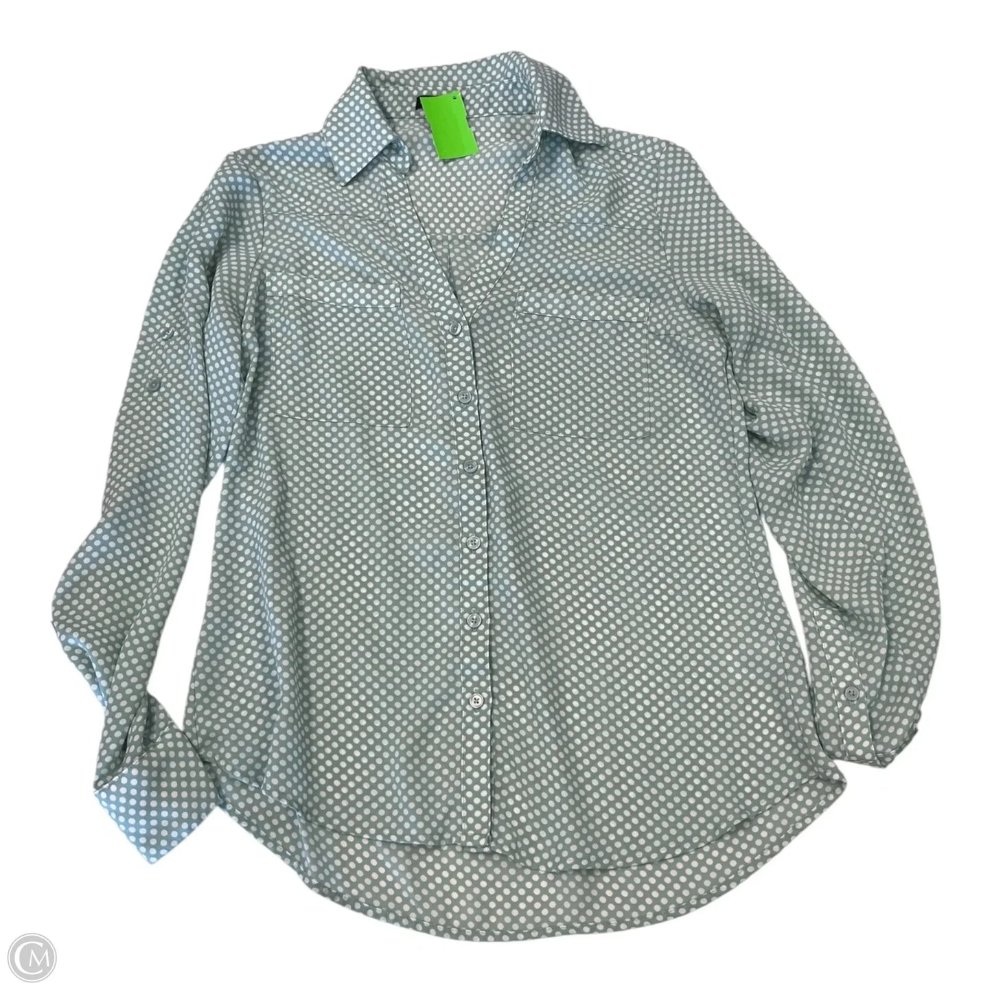 Top Long Sleeve By Express In Polkadot Pattern, Size: Xs