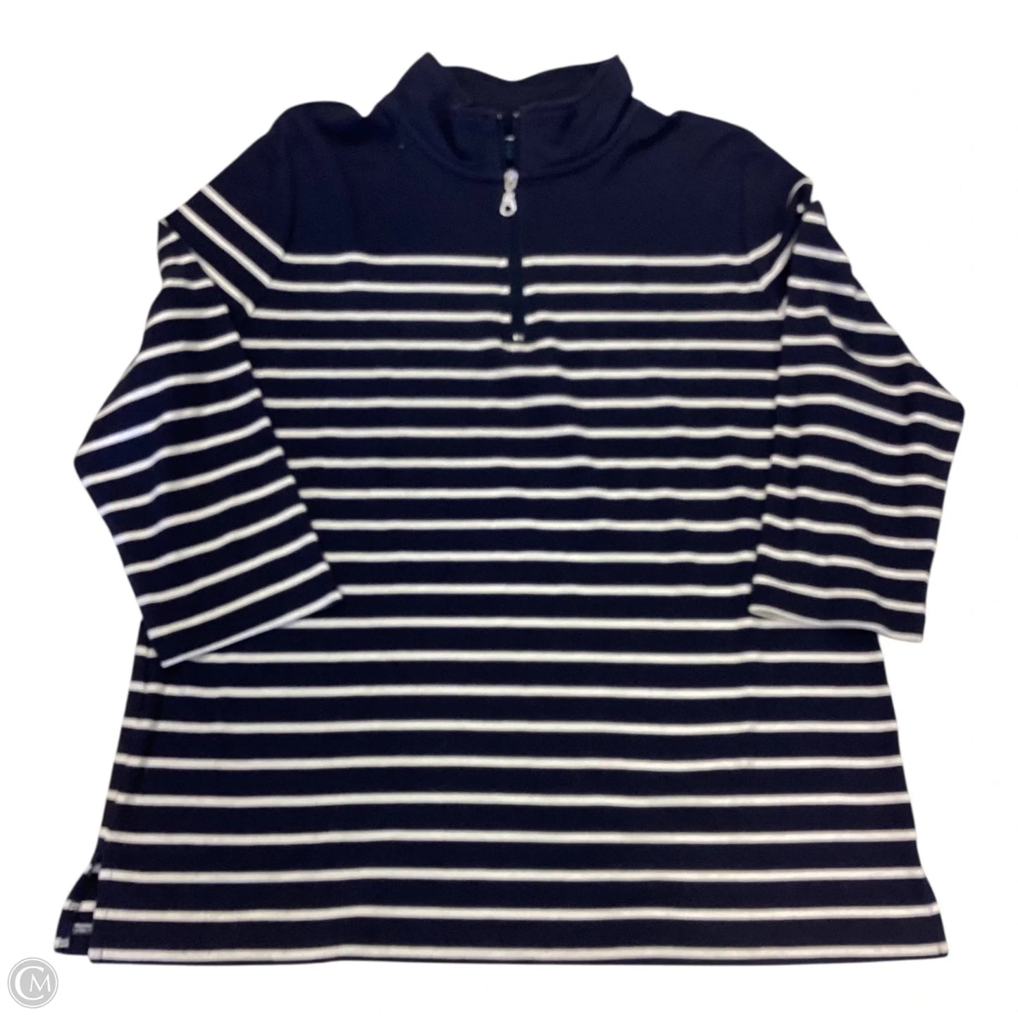 Top Long Sleeve By Karen Scott In Striped Pattern, Size: Xl