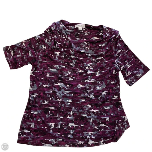 Top Short Sleeve By Calvin Klein In Purple, Size: S