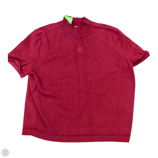 Top Short Sleeve By Calvin Klein In Red, Size: S