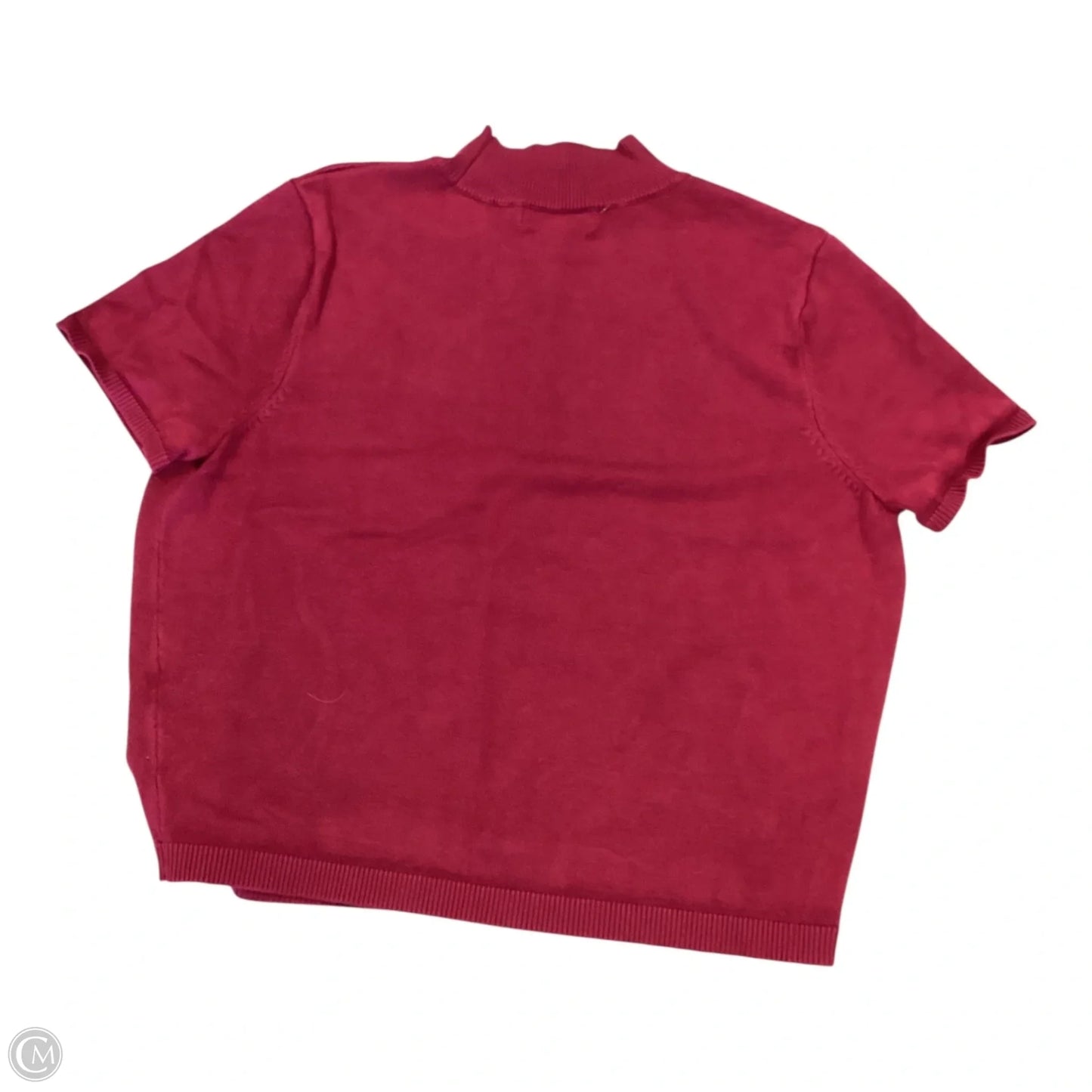 Top Short Sleeve By Calvin Klein In Red, Size: S