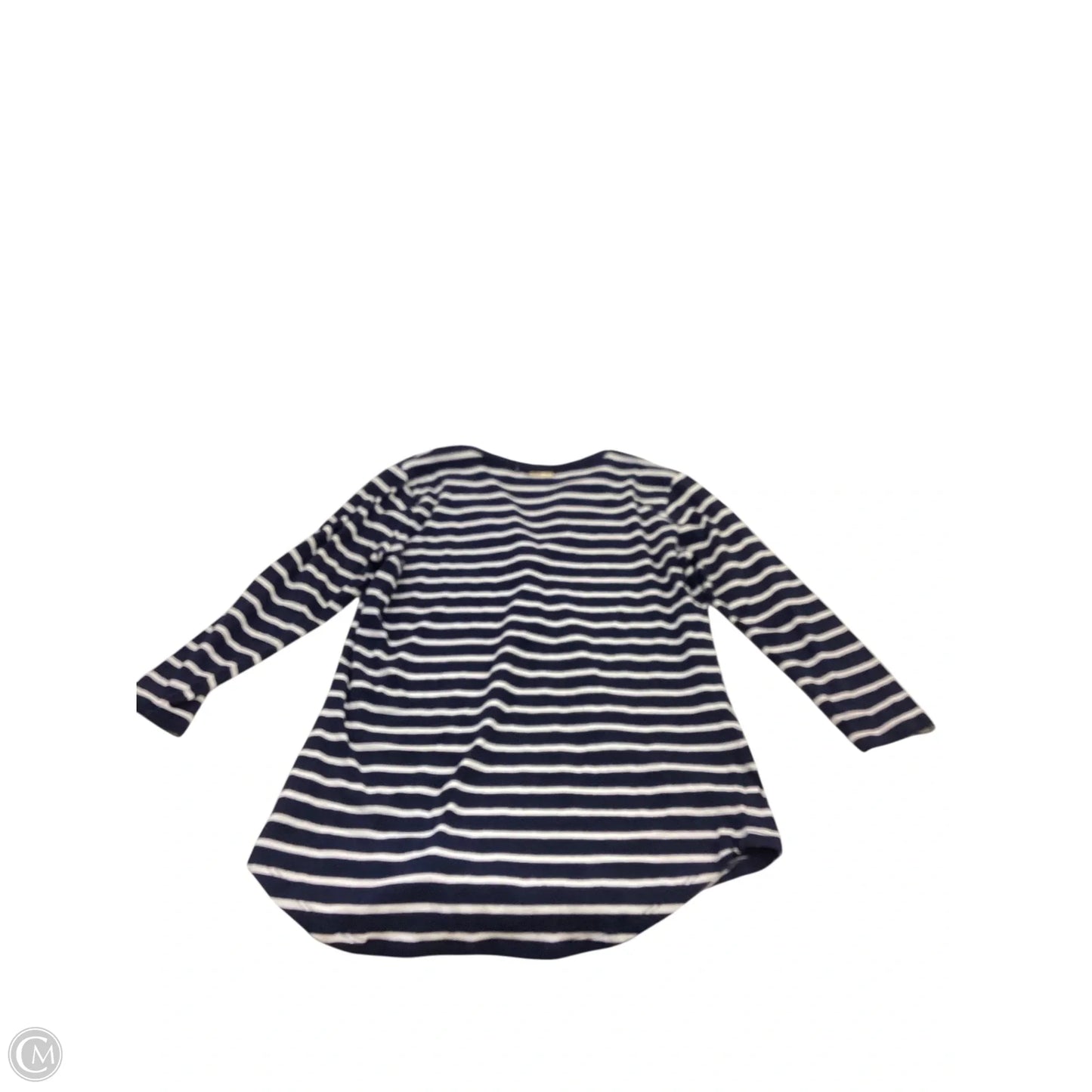 Top 3/4 Sleeve By Michael By Michael Kors In Striped Pattern, Size: M